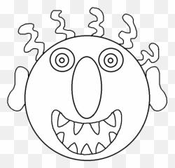 Graphics By Ruth - Monster Dot Emoji,Free Clip Art Glad Emoticon Black And White