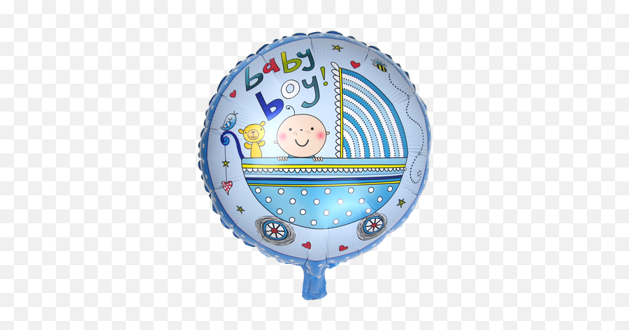 17 Inch Round Baby Boy In Stroller Balloon Blue Emoji,90x90 Emojis