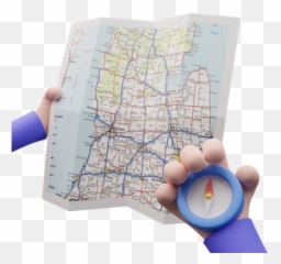Premium Map And Compass 3d Illustration Pack From Holidays Emoji,Map Travel Emoji