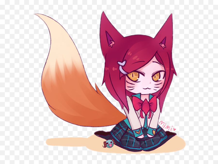 Ahri Mimi Lol Sticker - League Of Legends Ahri Cartoon Emoji,Ahri Emoji