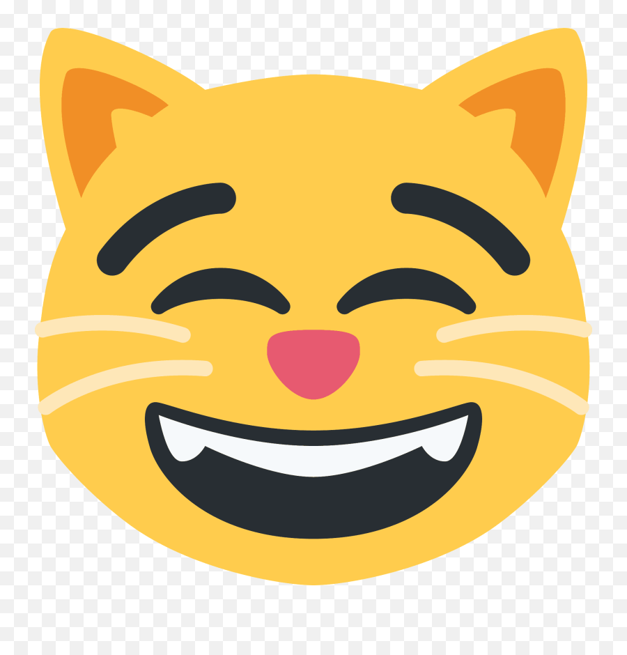 Grinning Cat With Smiling Eyes Emoji Clipart Free Download - Discord Laughing Cat Emote,Big Eyes Emoji