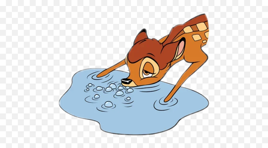 Sticker - Drinking Water Cartoon Disney Emoji,Disney Bambi Emoji