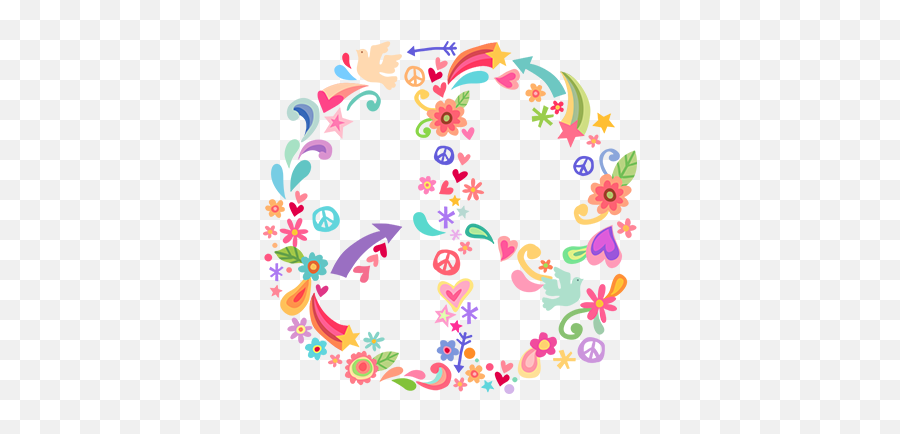 Download Vinilo Decorativo Paz Hippie - Peace Sign Love T Hippie Blomster Emoji,Emoji Costume Pattern