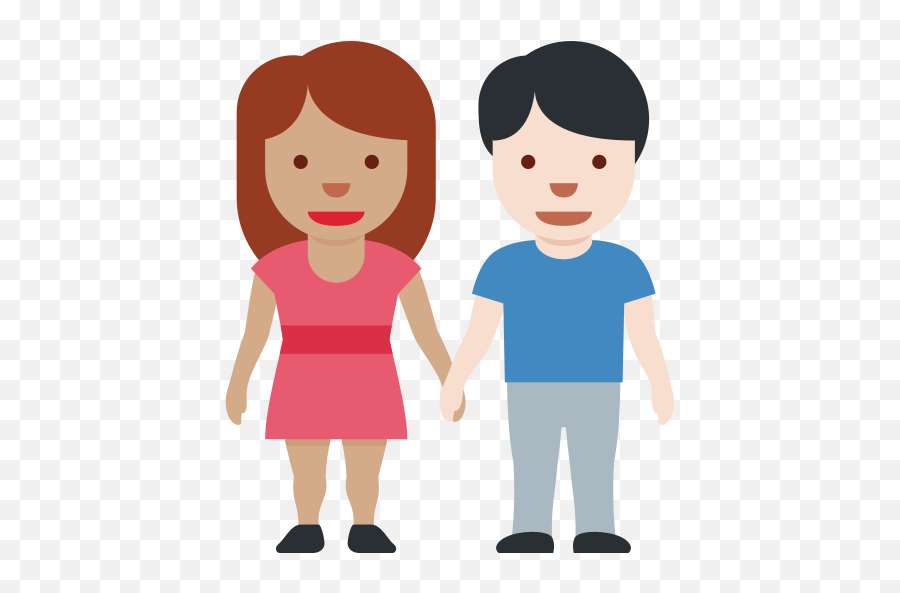 Medium Skin Tone Light Skin Tone Emoji - Human Skin Color,Man And Woman Holding Hands Emoji