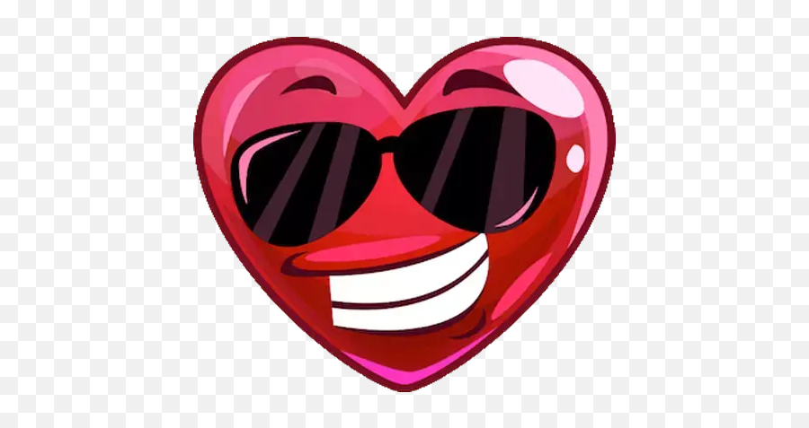 Heart Emoji Stickers For Whatsapp And Signal Makeprivacystick - Heart Sunglasses Emoji,2 Heart Emoji