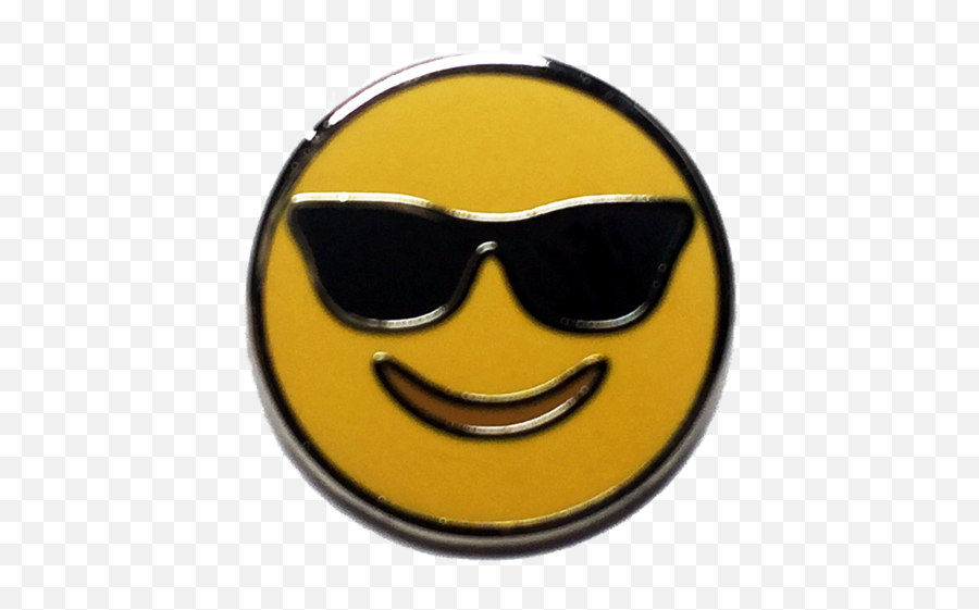 Sunglasses Emoji Pin - Wide Grin,Emoticon De Gafas