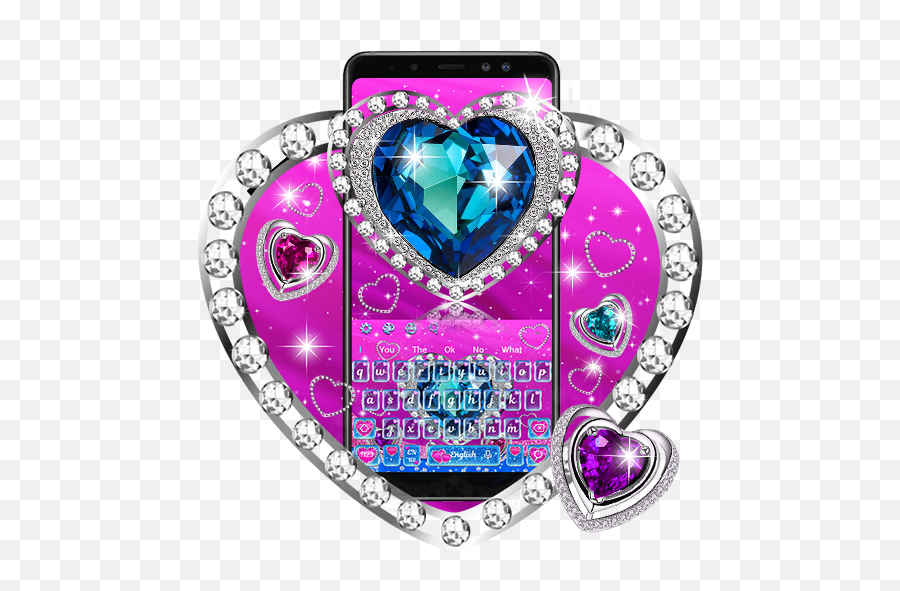 Blue Crystal Heart Diamond Emoji,Gemstone Emojis