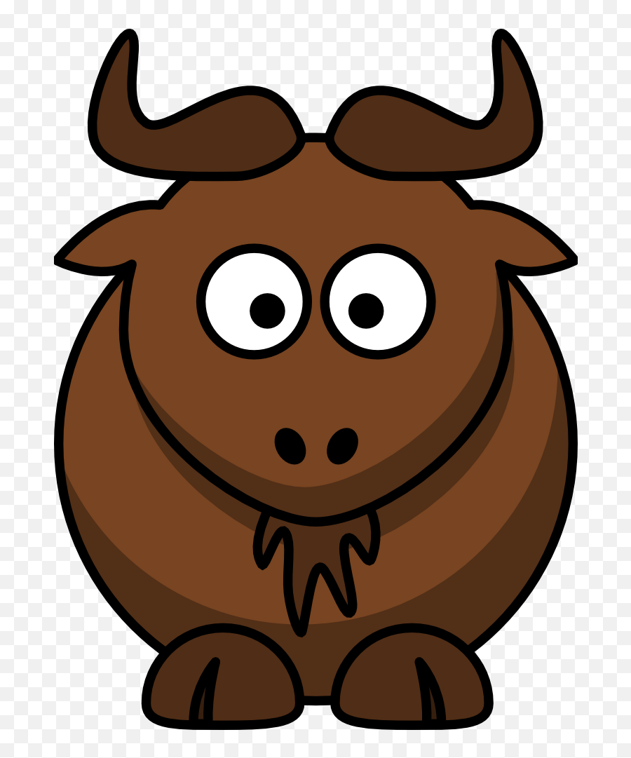 Eyelashes Clipart Cartoon Character - Cartoon Gnu Emoji,Wildebeest Animated Emoticon