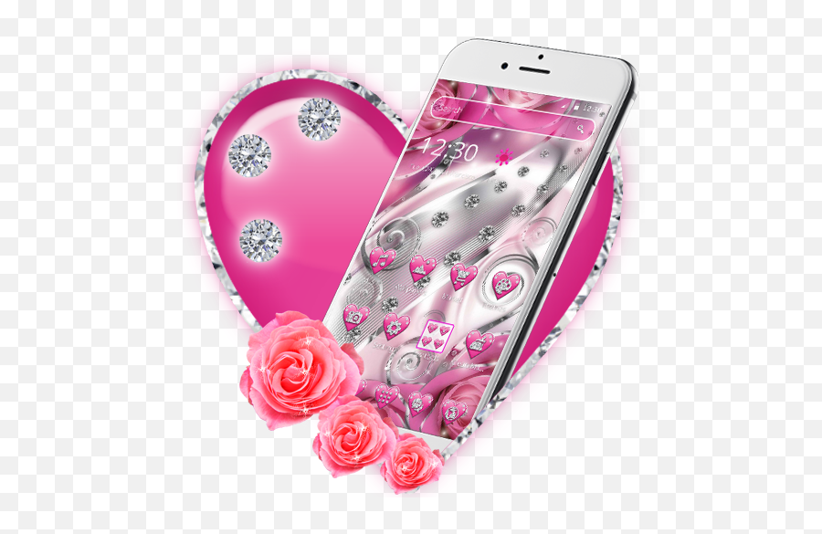 Amazoncom Crimson Hearts Diamond Theme Appstore For Android - Smartphone Emoji,Blushing Emoji Iphone To Android