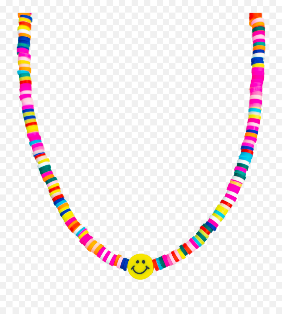 Joyful Smiley Face Colourful Beaded Pendant - Collana Perline Colorate Rosa Emoji,Emoticons Eearings