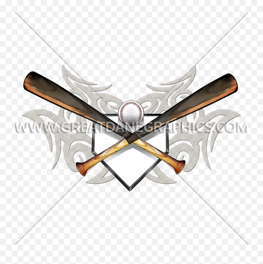 Tribal Baseball Bat Plate Crest - Bow Emoji,Facebook Emoticons Baseball Bat