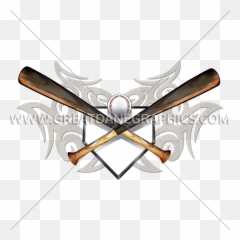 Tribal Baseball Bat Plate Crest - Bow Emoji,Facebook Emoticons Baseball Bat