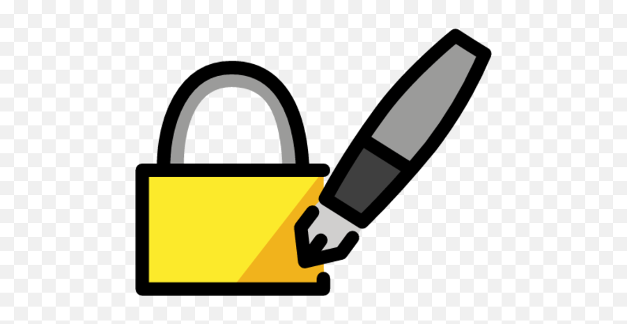 Locked With Pen Emoji - Download For Free U2013 Iconduck,Lock And Key With Heart Emoji