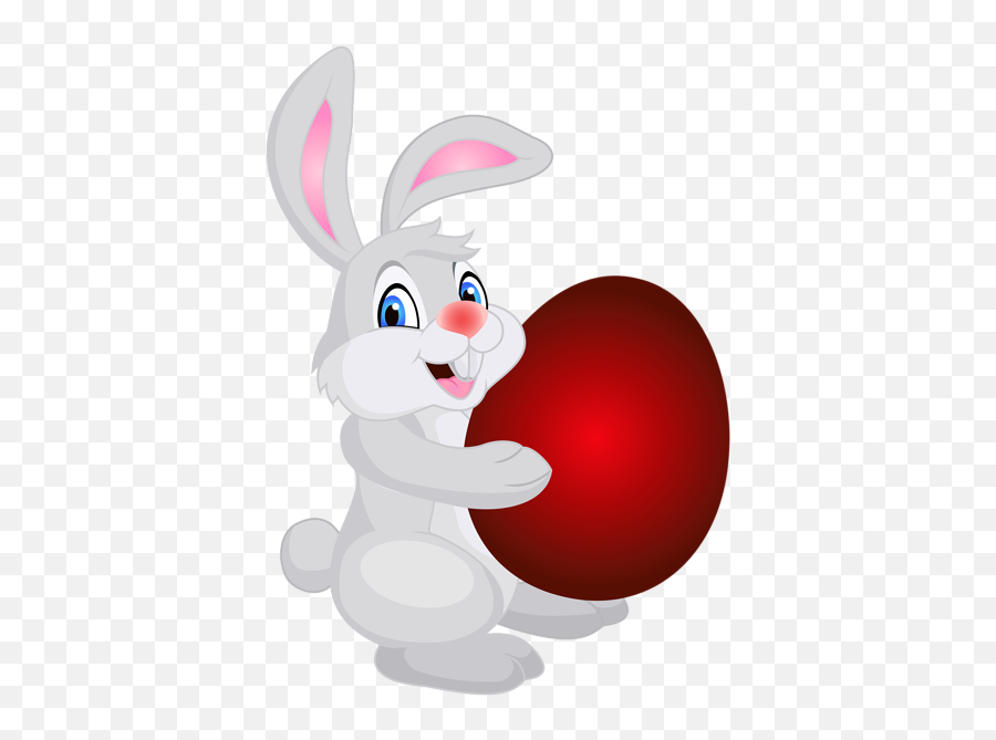 Bunny With Easter Egg Png Clip Art - Easter Egg Bunny Png Emoji,Emoji Rabbit And Egg