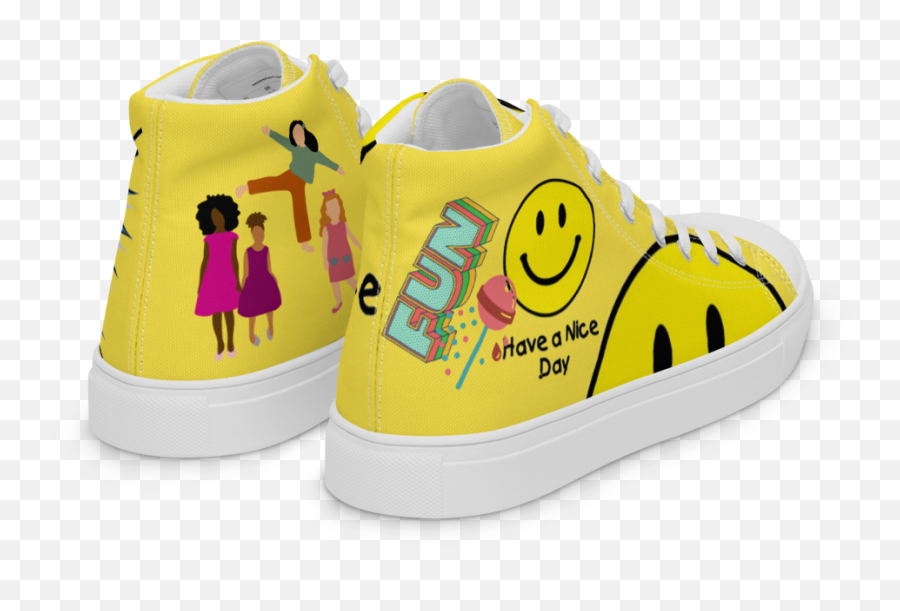 Womanu0027s High Top Canvas Shoes Girl Power U2013 Musician Guys Emoji,Canvas Emoji