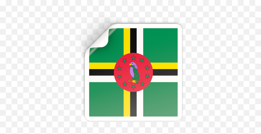 Square Sticker Illustration Of Flag Of Dominica Emoji,Flags Emojis