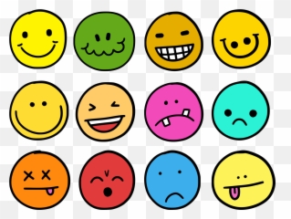 Colour Emoticon Doodles Free Stock - Emoji Doodle,Free Emoticons