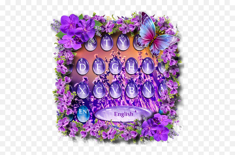 Lavender Water Drop Keyboard Theme For Android - Download Girly Emoji,Emoji Keyboard With Swype