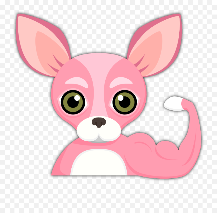 Pink Valentines Chihuahua Emoji - Chihuahua,Muscle Flex Emoji