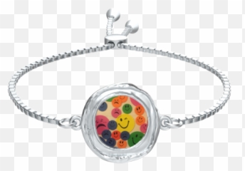 Emojis Coin Slider Bracelet In Silver - Solid Emoji,Jewelry Emojis