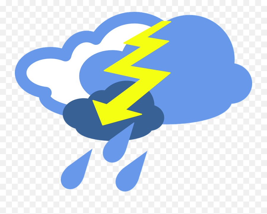 Thunderstorm Weather Symbol - Weather Clipart Emoji,Thunderstorm Emoji