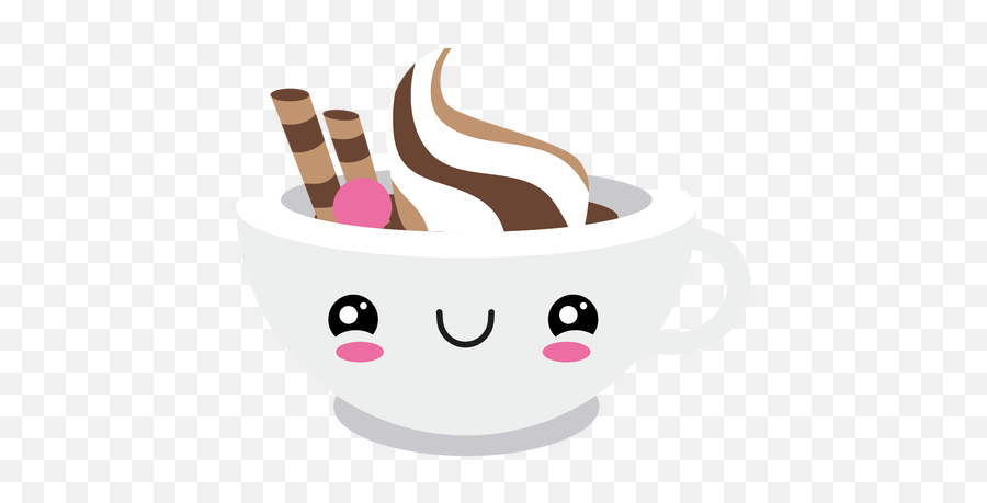 Blushing Kawaii Face Coffee Cup - Taza De Café Kawaii Png Emoji,Blush Kawaii Emoticon