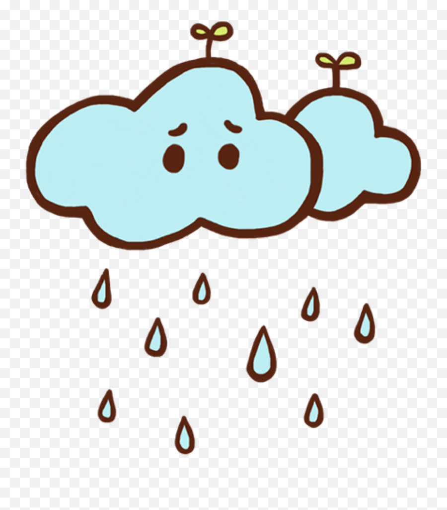 Emoji Cloud Drops Sad Sticker - Dot,Drops Emoji