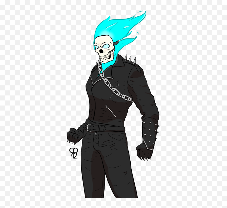 Download Kindau0027 Lazy Doodlesketch Of Riss As Ghost Rider - Supernatural Creature Emoji,Lazy Emoji