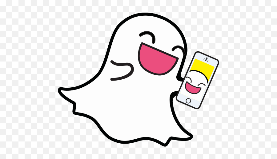 Download Ghost With Phone Illustration - Snapchat Ghost Logo Png Transparent Snapchat Ghost Logo Emoji,Ghost Phone Emoji