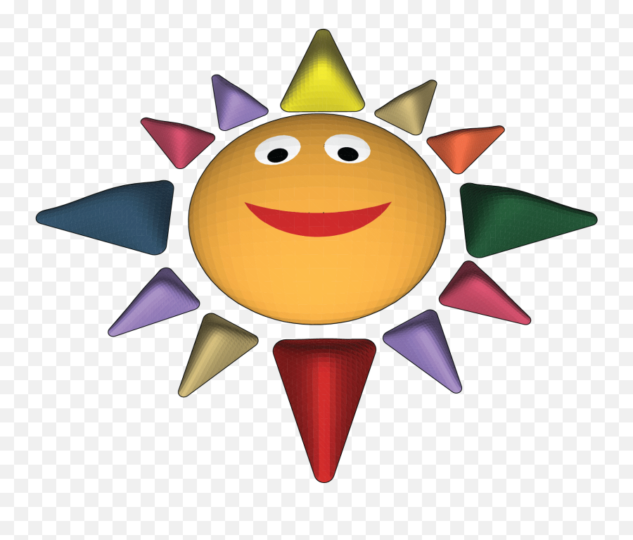 3d Sun 13 Pcs - Happy Emoji,Emoticon On A Playground
