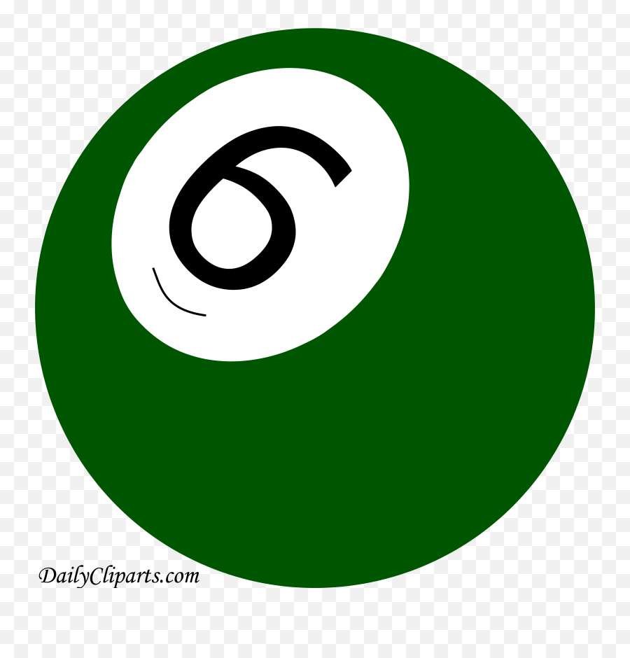 Number 6 Pool Ball Green Color Clipart Icon Daily Cliparts - Bois De Boulogne Emoji,Ball And Hospital Emoji