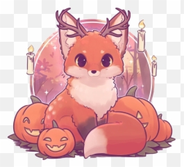 The Most Edited Fox Picsart - Cute Halloween Fox Emoji,Chibi Fox Emoticon