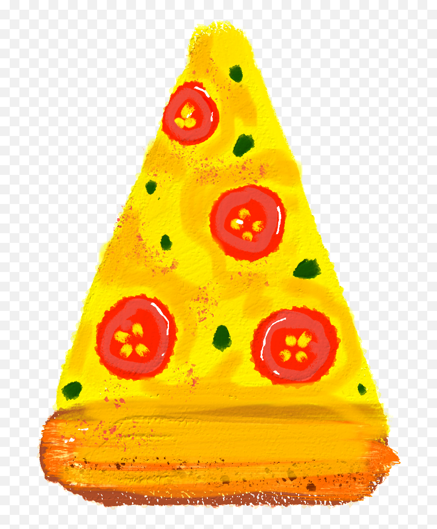 Pizza Food Slice Sticker By Katia Aleksandrova - Dot Emoji,Pizza Emoji Hat