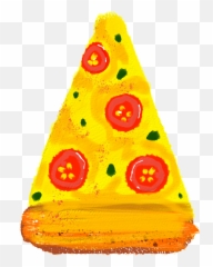 Pizza Food Slice Sticker By Katia Aleksandrova - Dot Emoji,Pizza Emoji Hat