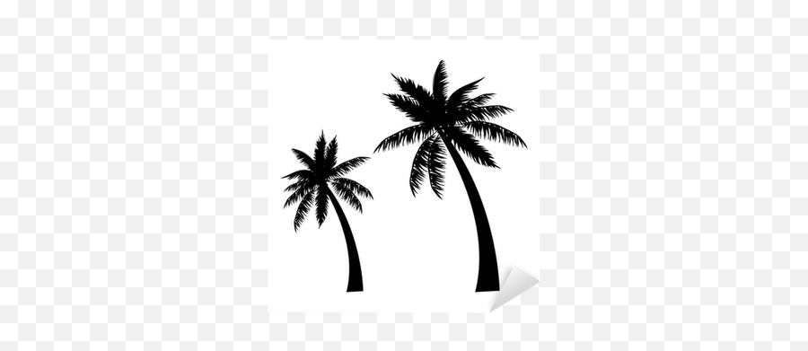 Sticker Tropical Palm Trees Black - Pixershk Emoji,Palm Tree Emoji Png