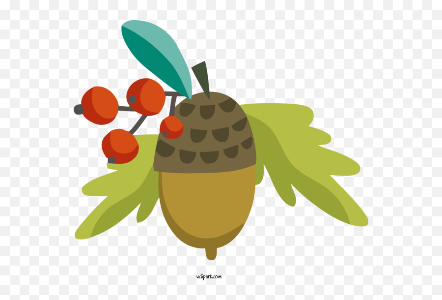 Nature Leaf Cartoon Fruit For Autumn - Autumn Clipart Nature Emoji,Autmn Emoji