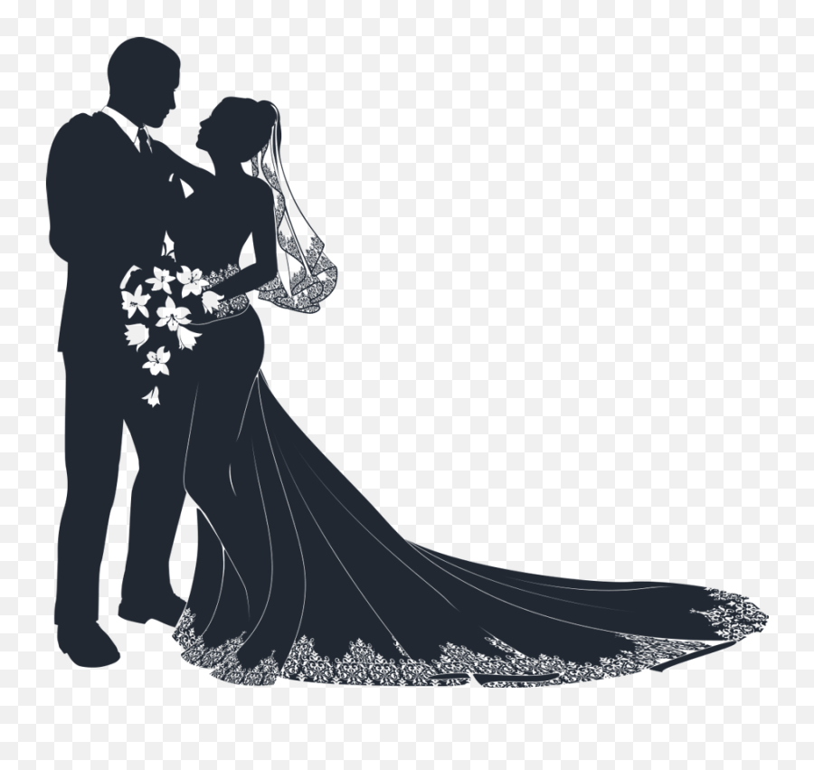 Free Wedding Clipart Transparent Background Download Free - Bride And Groom Silhouette Clip Emoji,Bridal Emoji