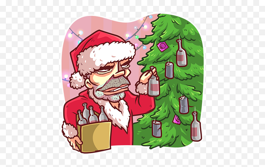 Stickers Bad Santa On Behance Emoji,Bad Touch Emoji