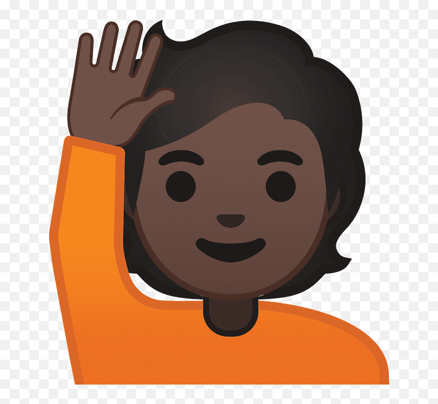 Person Raising Hand Emoji Clipart - Happy,Person Raising Hand Emoji