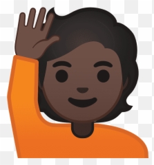 Person Raising Hand Emoji Clipart - Happy,Person Raising Hand Emoji