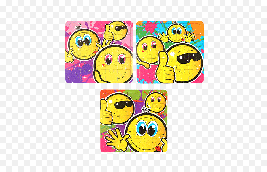 Smiley Face Puzzles - 6 Pack Happy Emoji,Emoticon Party Supplies