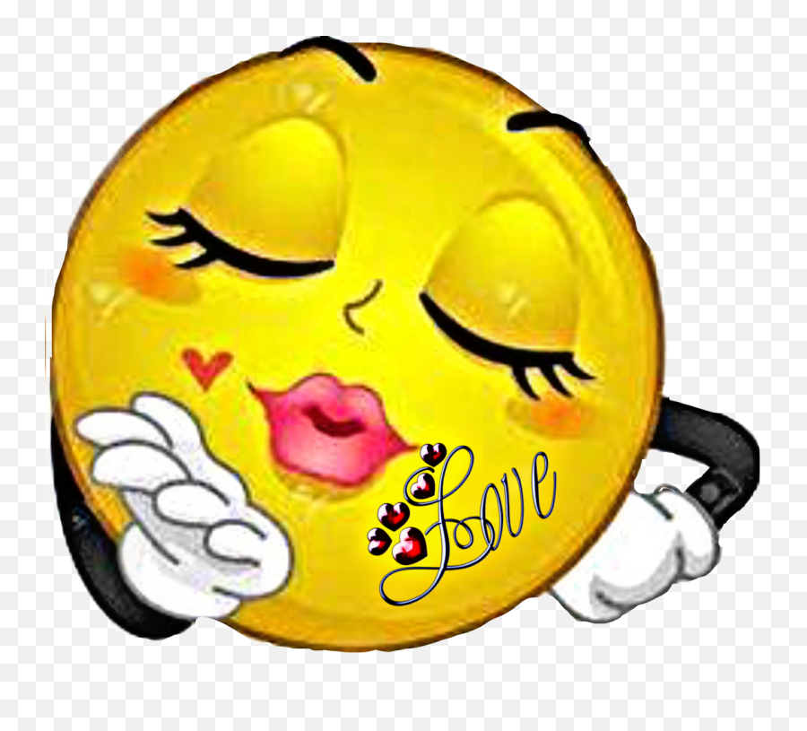 Love Kiss Emoji Sticker By Kimmy Bird Tasset - Smiley Kiss,Kiss Emoji