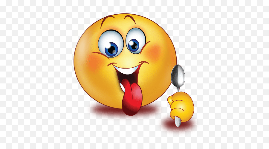 Hungry With Spoon Emoji - Smiley Hungry,Sick Emoji Facebook