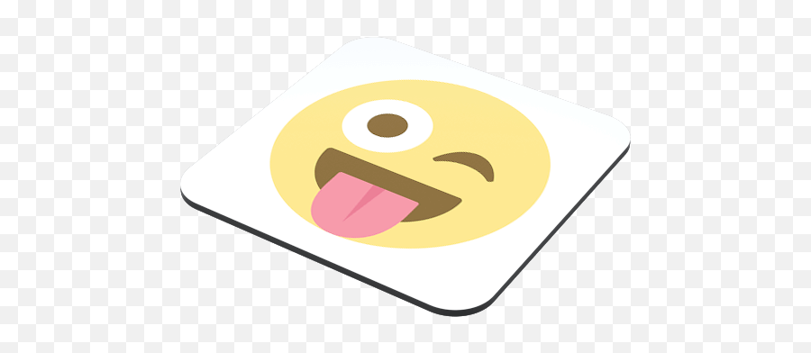The Wink Face With Tongue Stuck Out Coaster - Just Stickers Happy Emoji,Winking Eye Emoticon