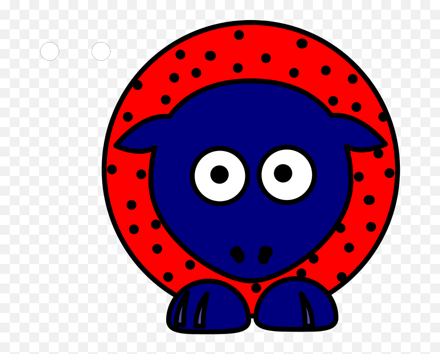 Sheep - Red With Black Polkadots And Blue Feet Clip Art At Tower Bridge Emoji,Facebook Sheep Emoticon