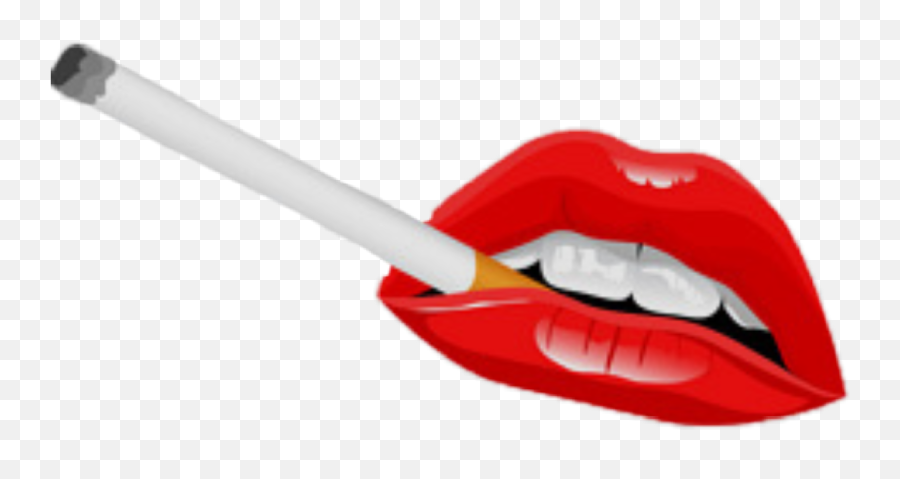 Lips Smoke Fumer Cigarette Sticker - Portable Network Graphics Emoji,Emoji Lips With Smoke