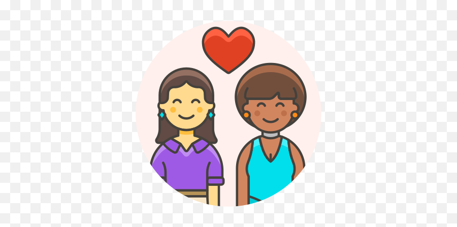 Couple Lesbian Love Free Icon Of Lgbt - Cartoon Break Up Lesbian Emoji,Lesbian Couple Emoji