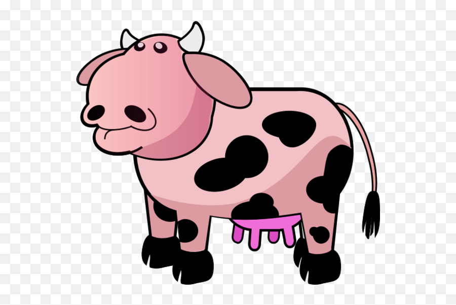 Pink Cow Cartoon Comic Vector Clip Clipart Free Image - Hey Diddle Diddle Fiddle Emoji,Cartoon Horse Faces Emotion