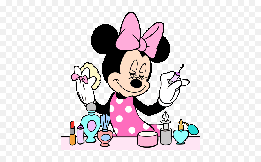 Mighty Mouse Stickers For Android Ios - Minnie Mouse Doing Makeup Emoji,Mouse Emoji