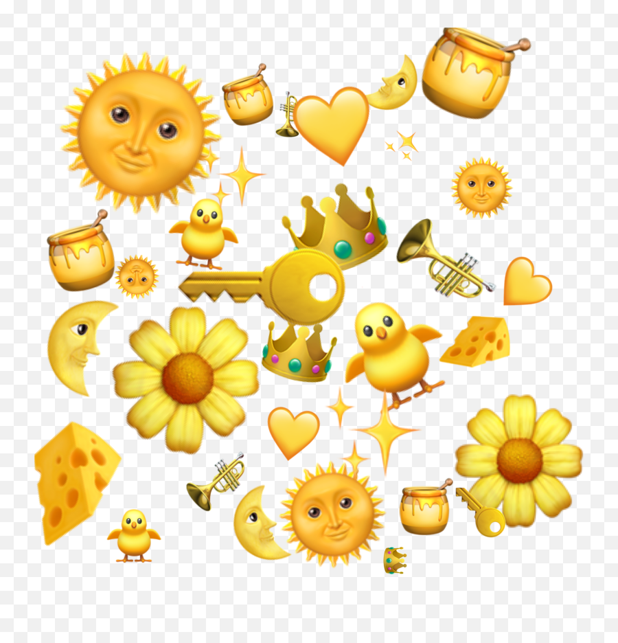 Emojis Emoji Yellow Collage Sticker - Happy,Yummy Emoji